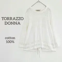 TORRAZZO DONNA コットン100％ レース編み ニット 白 ホワイトのサムネイル