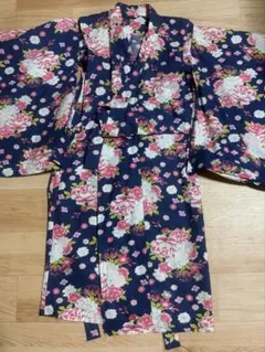 110cm★花柄ネイビー浴衣