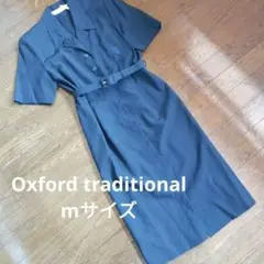 Oxford　traditional　半袖ワンピース　M　紺色