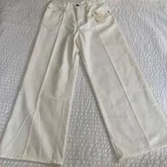 ホワイト ワイドレッグデニム 未使用