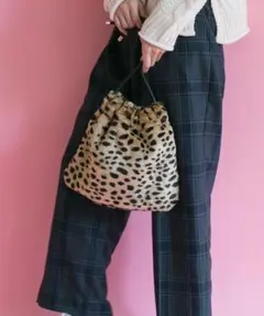 ♥お値下げ❢ 新品 レオパード柄リバーシブルファーバック