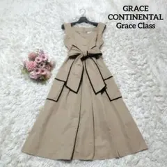 【近年モデル♡4.6万円】グレースコンチネンタル　トリミングバイカラーワンピース