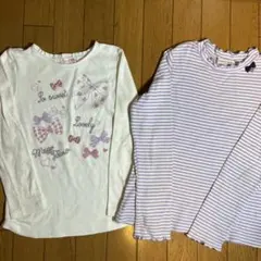 【子供服】mezzo piano リボンプリント 長袖トップス130cm、Ｓ