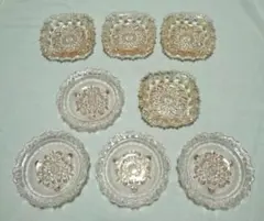 東洋ガラス　ピンクガラス　ガラス皿　昭和レトロ　8皿まとめ売り　最終価格