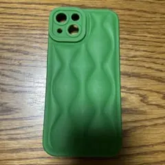 グリーン 波状テクスチャ ソフトケース iPhone12.13.14用