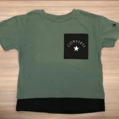 CONVERSE グリーン ポケット付きTシャツ 105cm