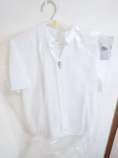 ホワイト 半袖ブラウス 3XL