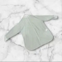 オリーブデオリーブ　シアーシャツ　長袖ブラウス　M シースルー　リボン