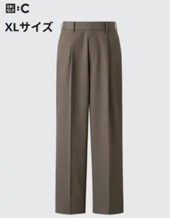 【新品未使用】UNIQLO C タックワイド テーパード パンツ XL ブラウン