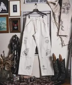 TATOO FLASHPRINT MODERNDENIM DOUBLE KNEE