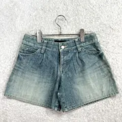 ジルスチュアート【0】青系 デニムショートパンツ 綿100％ 微ストレッチ 春夏のサムネイル
