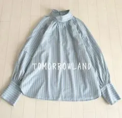 【美品】TOMORROWLANDブラッシュドコットンツイル ハイネックブラウス