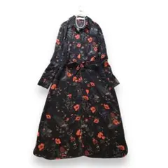 【美品】SPIRALGIRL スパイラルガール ポピー柄 ロングシャツワンピース