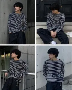 00s old UNIQLO ボーダー ロンT y2k archive swag - メルカリ