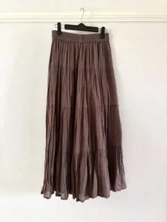 【AZUL by moussy】フレアロングスカート　ブラウン