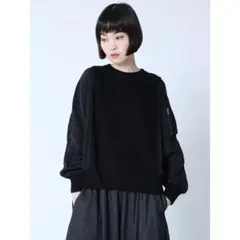 ミリタリーライクドッキングニット （ブラック）