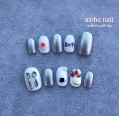 ネイルチップ｜おにぎり 目玉焼き ソーセージ ミニチュア フード 個性派ネイル