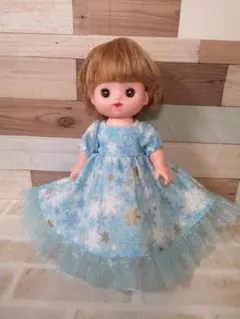 メルちゃん♡ソランちゃん♡パフスリーブドレス♡水色の雪の結晶