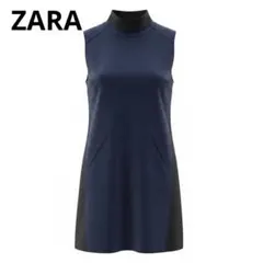 ZARA ザラ　ネイビー　ノースリーブ ワンピース ジャンパースカート　秋冬春