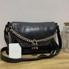《美品》Chloe（クロエ） レザー ショルダーバッグ ブラック 黒