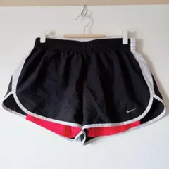 NIKE【M】 無地ショート丈パンツインナー付黒白ピンク ポリエステルランニング