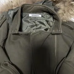 HERENCIA フード付きモコート オリーブグリーン