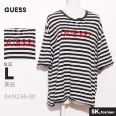 美品 GUESS トップス Tシャツ　半袖　ボーダー柄　刺繡　シンプルのサムネイル