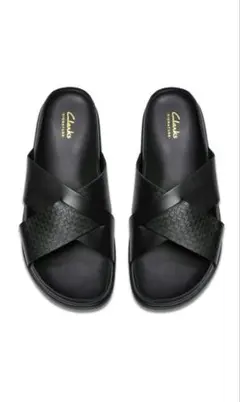 【Clarks】Torford Cross レザーサンダル ブラック 27.0