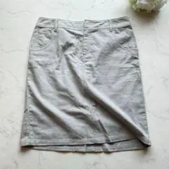 Banana Republic デニムスカート 台形（M）グレー 無地 スリットのサムネイル