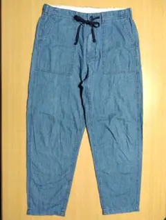 ■値下げしました■デニムブルー ワイドパンツ ドローストリング メンズ M