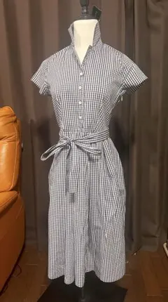 TALBOTS サイズ2 ギンガムチェック 半袖シャツワンピース