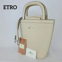 ETRO 2way ショルダー ハンドバッグ ベージュ系