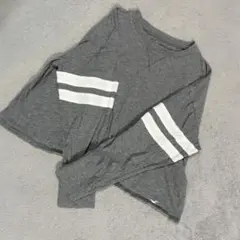 HOLLISTER クロップド丈 Tシャツ 長袖 グレー