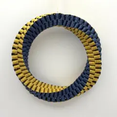 【管理番号54】クラフトバンド 紺xカーキ12cmミニリース土台