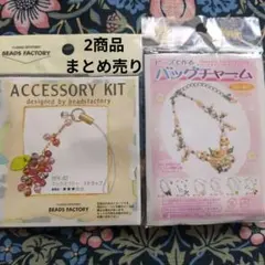バッグチャーム＆ストラップのビーズキット2商品まとめ売り