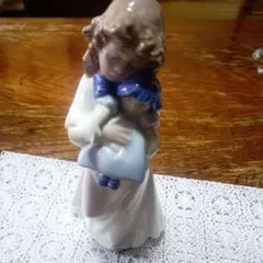 美品】NAO ナオ リヤドロ 女の子と子犬 フィギュリン 陶器人形 #1434