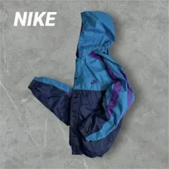 NIKE ナイロンジャケット　90s 黒タグ　刺繍　レアデザイン　XL