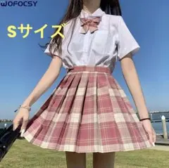 S 制服 スカート チェック 学生服 プリーツスカート コスプレ ミニスカート
