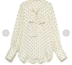 LILY BROWN ドット柄リボンブラウス