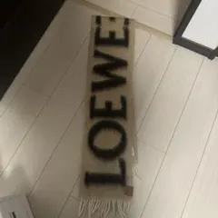 LOEWE ロゴマフラー クリーム/ブラック