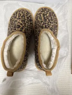 ヒョウ柄 厚底ムートンブーツ