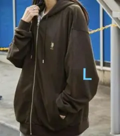 U.S. POLO ASSN フルジップパーカー Lダークブラウン