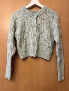 ZARA ミントグリーン ケーブルニット カーディガン