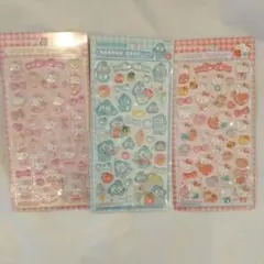 ハローキティ・ハンギョドン ボンボンドロップシール　正規品　3枚セット