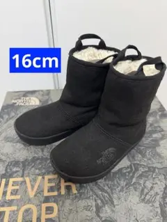 ノースフェイス 16cm ブーツ 黒 キッズ 白ボア