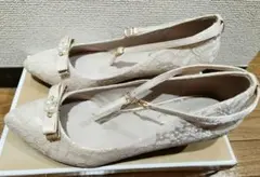 Dorry Doll リボンクリップ付きレースパンプス ベージュ 24.5 L