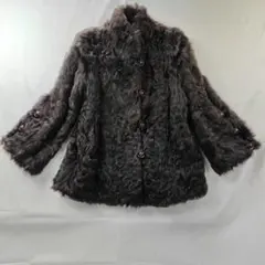 ムーンバット　ファーコート　リアルファー　黒系　F