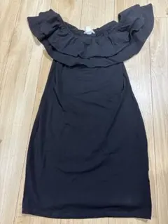 新品未使用★オフショルダー 黒 ひざ丈ワンピース Mサイズ