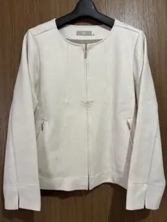 ノーカラージャケット LL スエード調