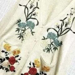KEITA MARUYAMA　花刺繍 ロング カーディガン 花柄 名品 2 春物